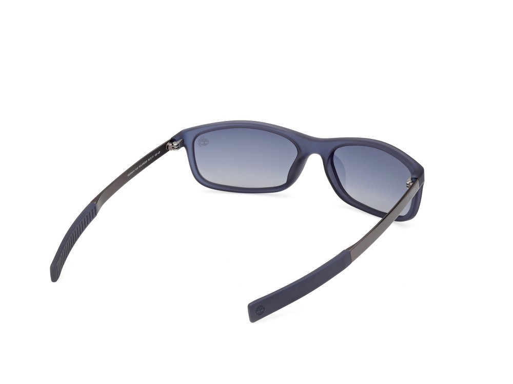Sunglasses Timberland TB00062-H (91D) color blu opaco - rutenio scuro opaco shape rectangle lenses blu sfumato