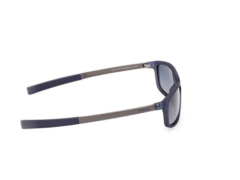 Sunglasses Timberland TB00062-H (91D) color blu opaco - rutenio scuro opaco shape rectangle lenses blu sfumato