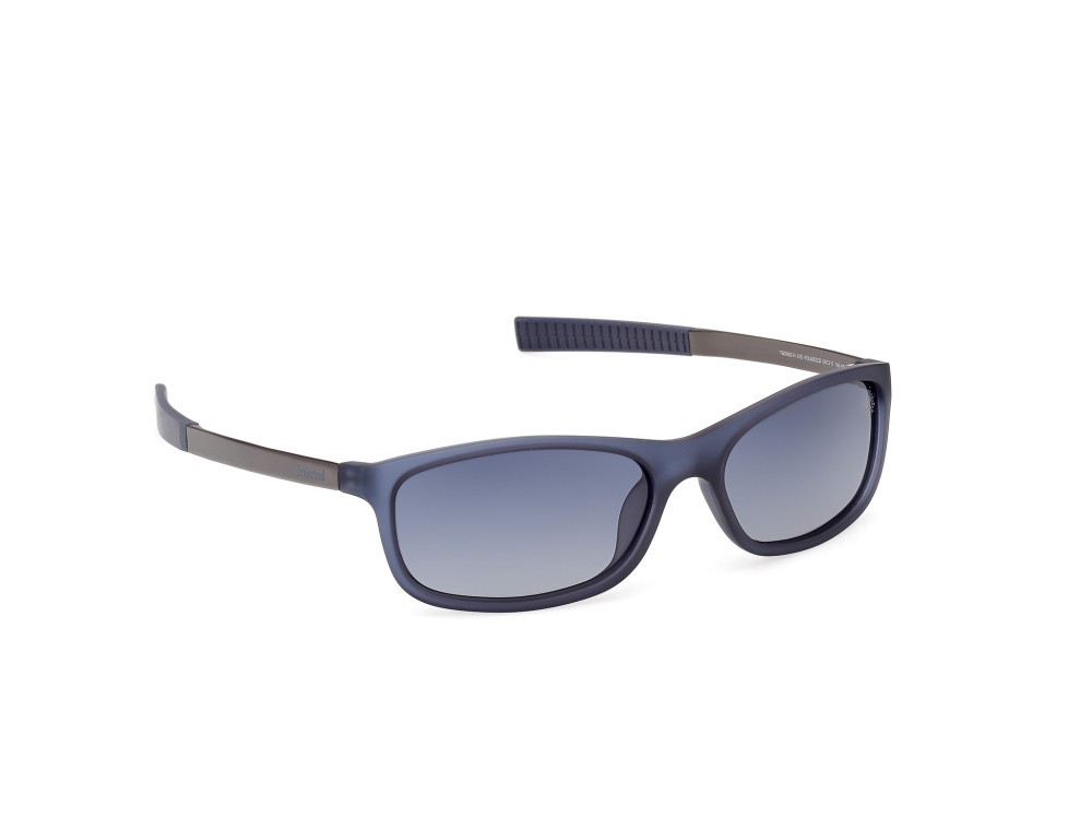 Sunglasses Timberland TB00062-H (91D) color blu opaco - rutenio scuro opaco shape rectangle lenses blu sfumato