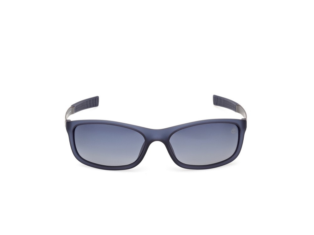 Sunglasses Timberland TB00062-H (91D) color blu opaco - rutenio scuro opaco shape rectangle lenses blu sfumato