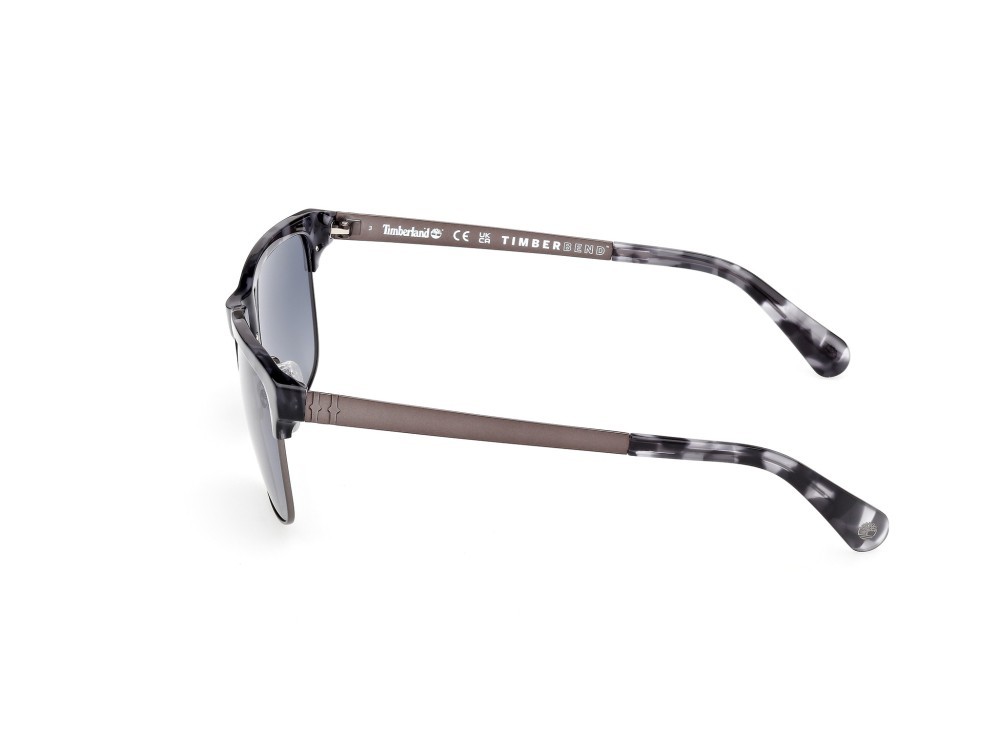 Sunglasses Timberland TB00063 (52D) color avana scura - rutenio scuro opaco shape rectangle lenses fumo polar.