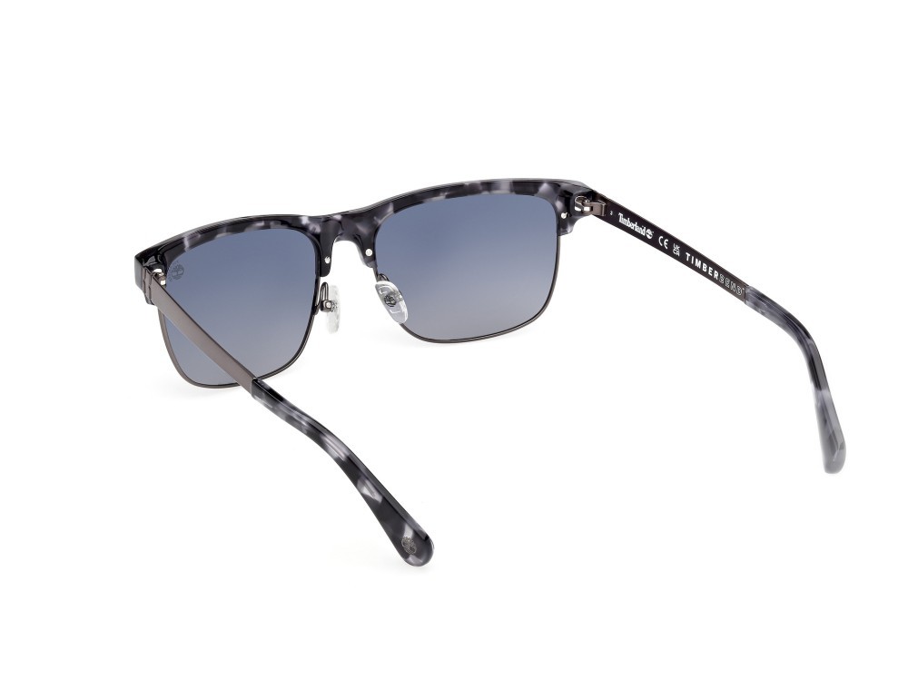 Sunglasses Timberland TB00063 (52D) color avana scura - rutenio scuro opaco shape rectangle lenses fumo polar.
