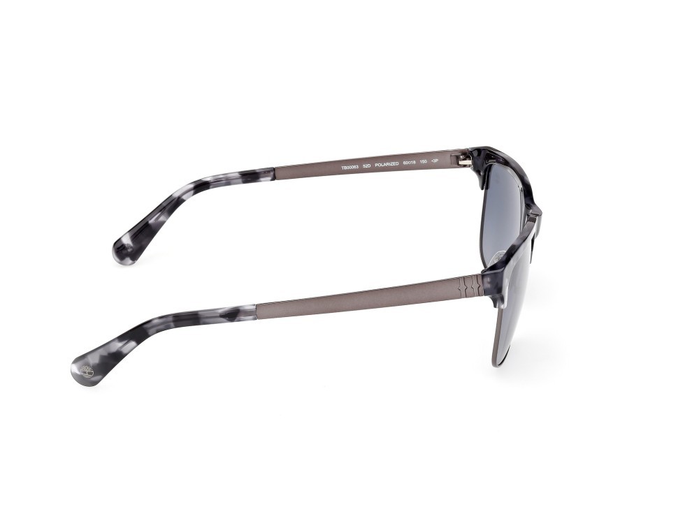 Sunglasses Timberland TB00063 (52D) color avana scura - rutenio scuro opaco shape rectangle lenses fumo polar.