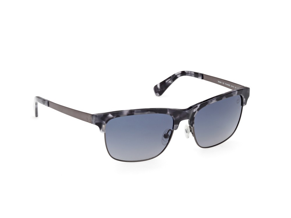 Sunglasses Timberland TB00063 (52D) color avana scura - rutenio scuro opaco shape rectangle lenses fumo polar.