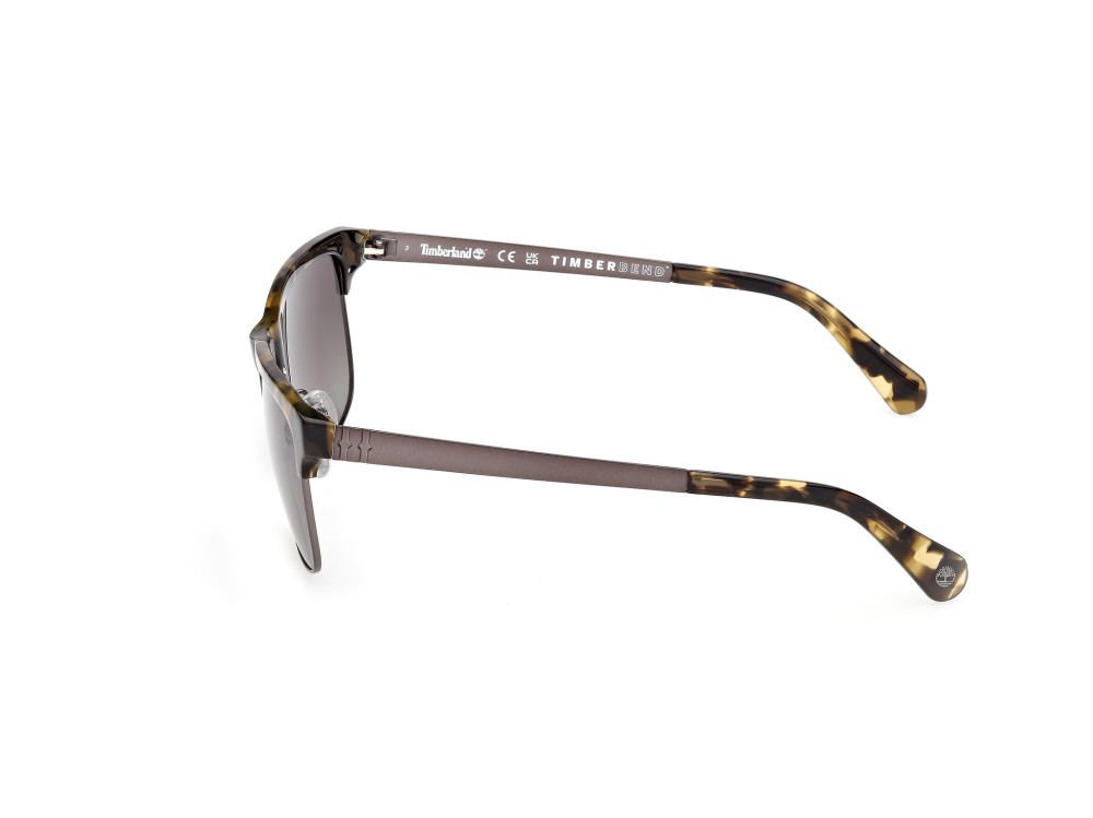 Sunglasses Timberland TB00063 (55D) color avana colorata - rutenio scuro opaco shape rectangle lenses fumo polar.
