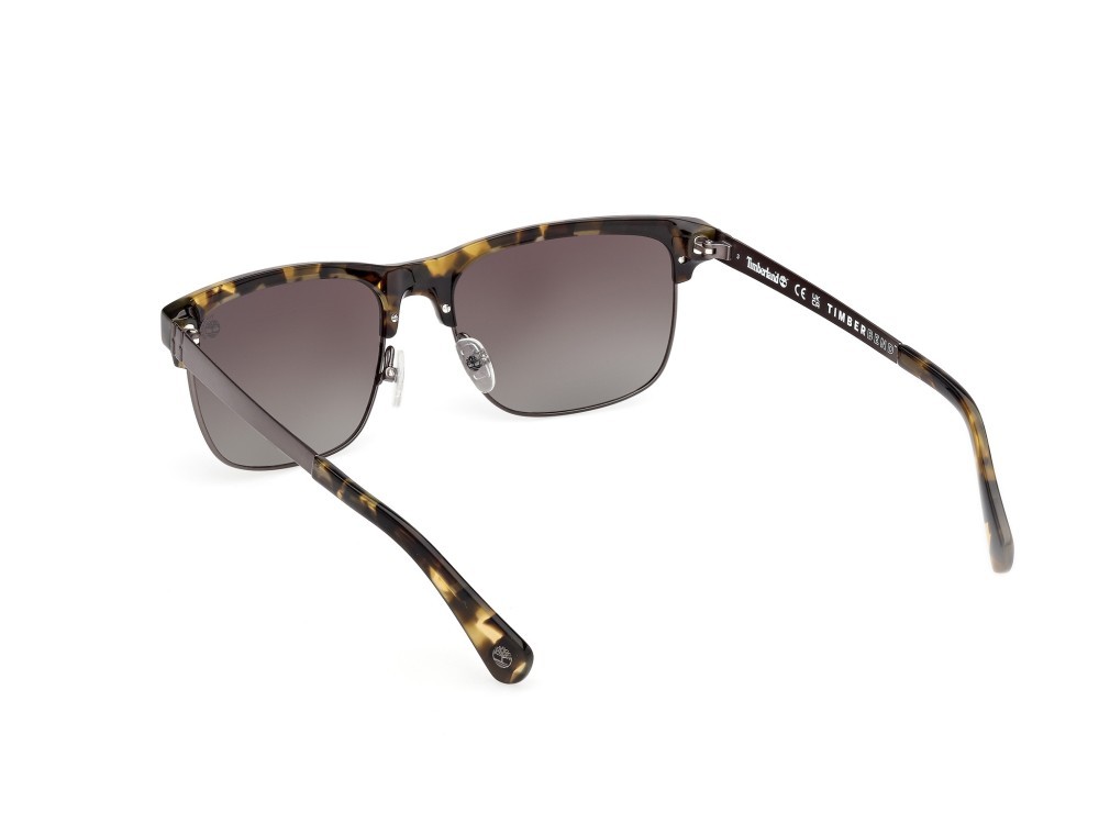 Sunglasses Timberland TB00063 (55D) color avana colorata - rutenio scuro opaco shape rectangle lenses fumo polar.