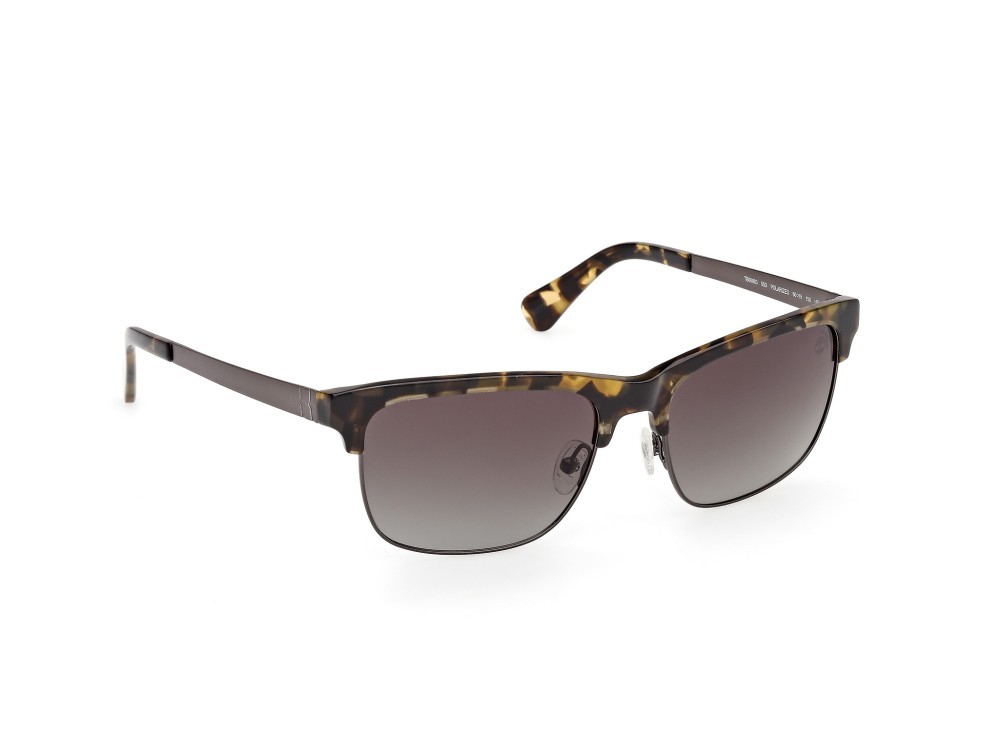 Sunglasses Timberland TB00063 (55D) color avana colorata - rutenio scuro opaco shape rectangle lenses fumo polar.