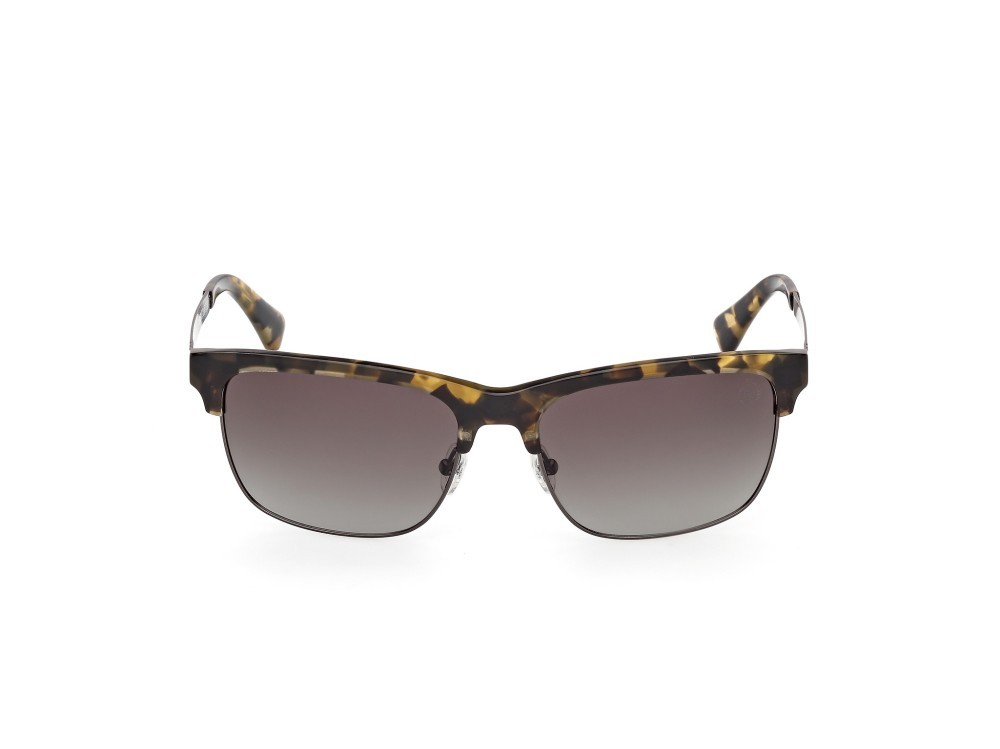 Sunglasses Timberland TB00063 (55D) color avana colorata - rutenio scuro opaco shape rectangle lenses fumo polar.