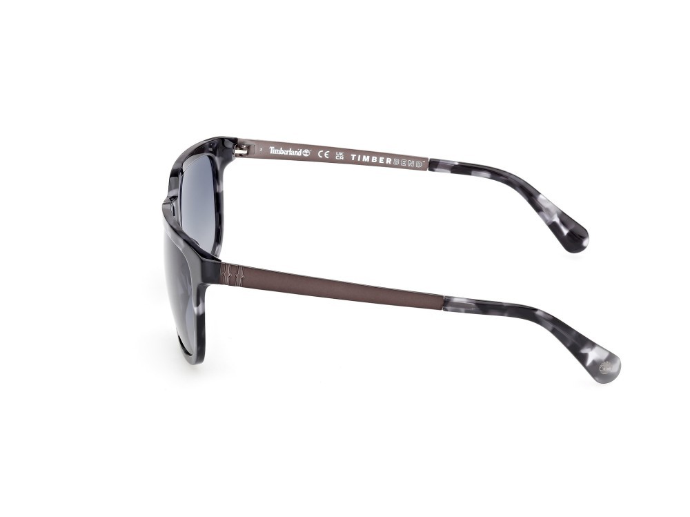Sunglasses Timberland TB00064 (55D) color avana colorata - rutenio scuro opaco shape rectangle lenses fumo polar.