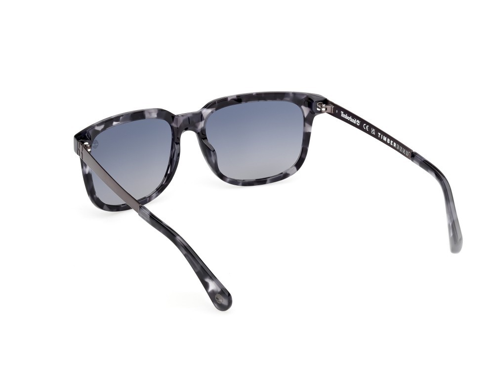 Sunglasses Timberland TB00064 (55D) color avana colorata - rutenio scuro opaco shape rectangle lenses fumo polar.