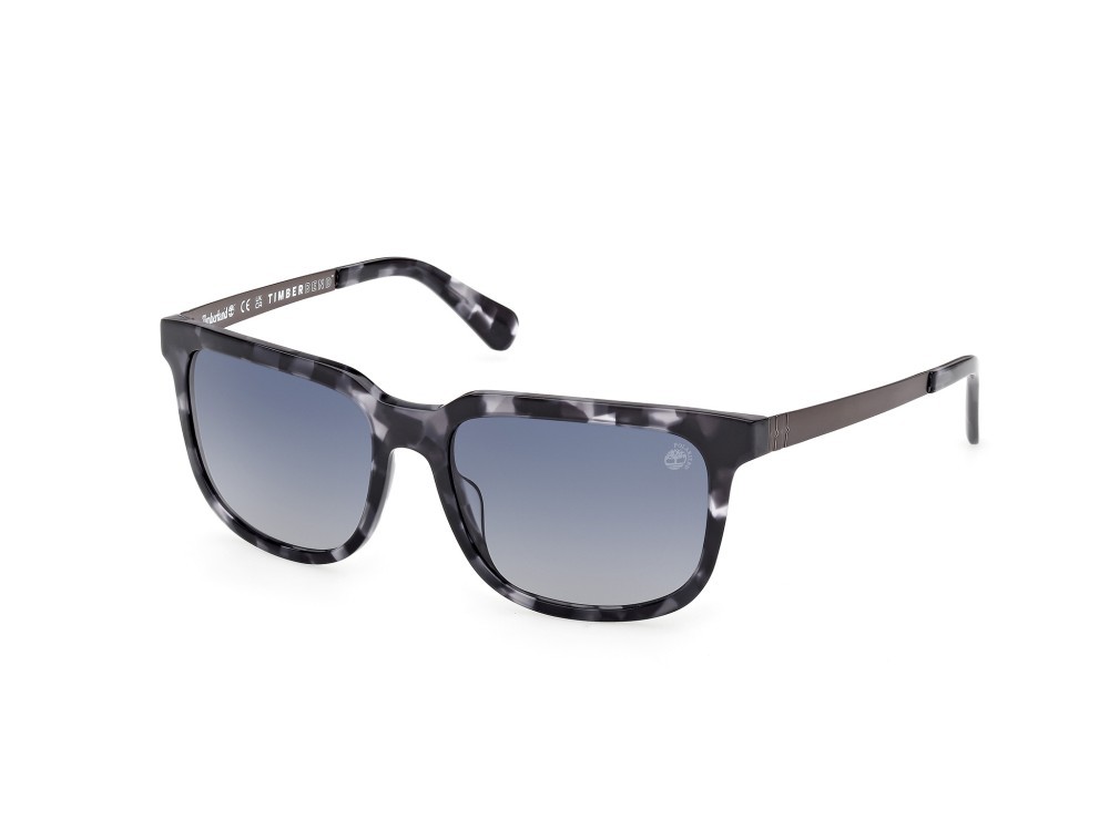 Sunglasses Timberland TB00064 (55D) color avana colorata - rutenio scuro opaco shape rectangle lenses fumo polar.