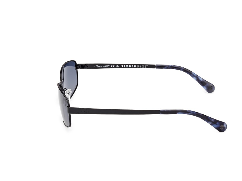 Sunglasses Timberland TB00066 (02D) color nero opaco shape rectangle lenses fumo polar.