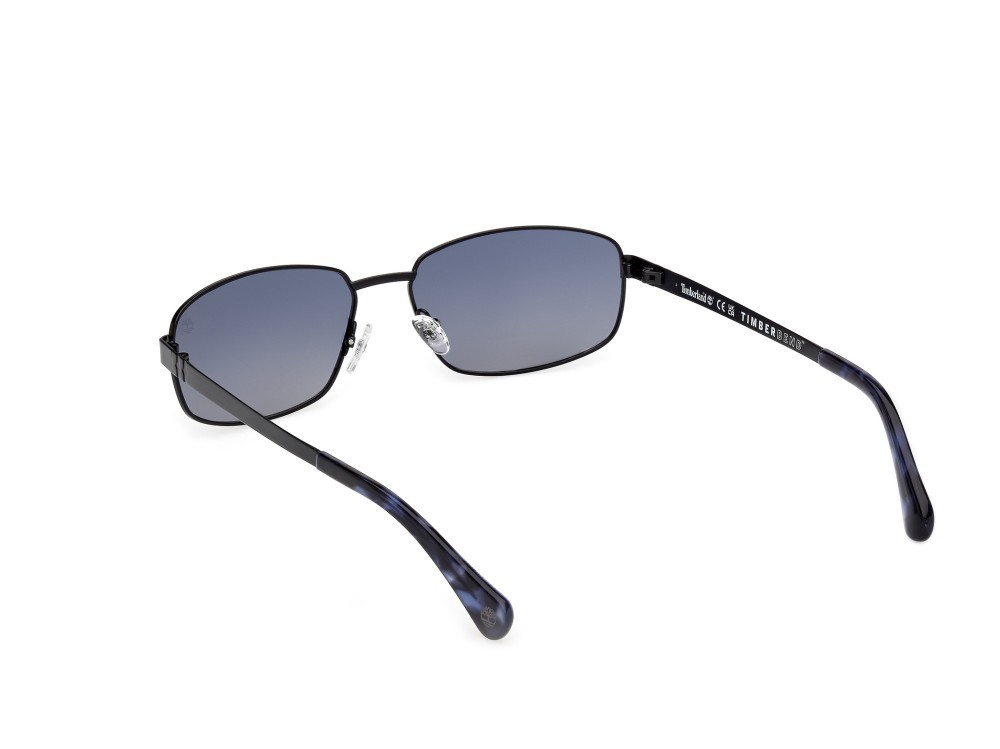 Sunglasses Timberland TB00066 (02D) color nero opaco shape rectangle lenses fumo polar.