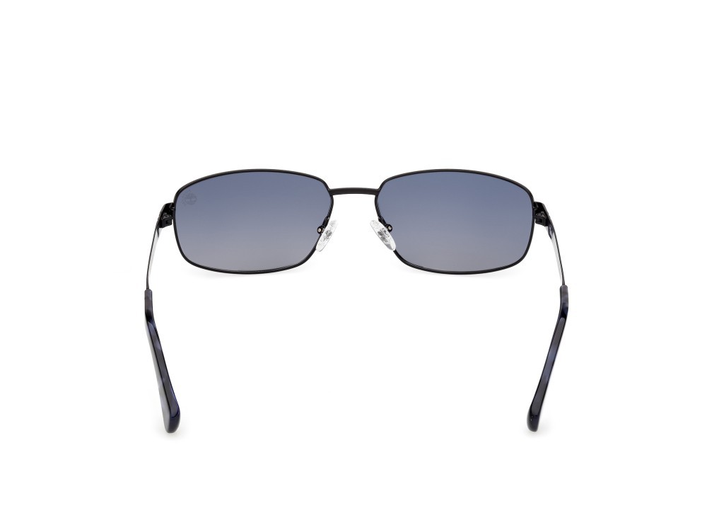 Sunglasses Timberland TB00066 (02D) color nero opaco shape rectangle lenses fumo polar.