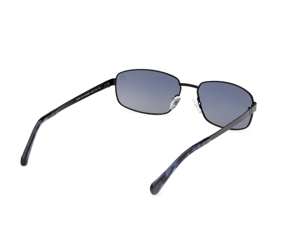Sunglasses Timberland TB00066 (02D) color nero opaco shape rectangle lenses fumo polar.