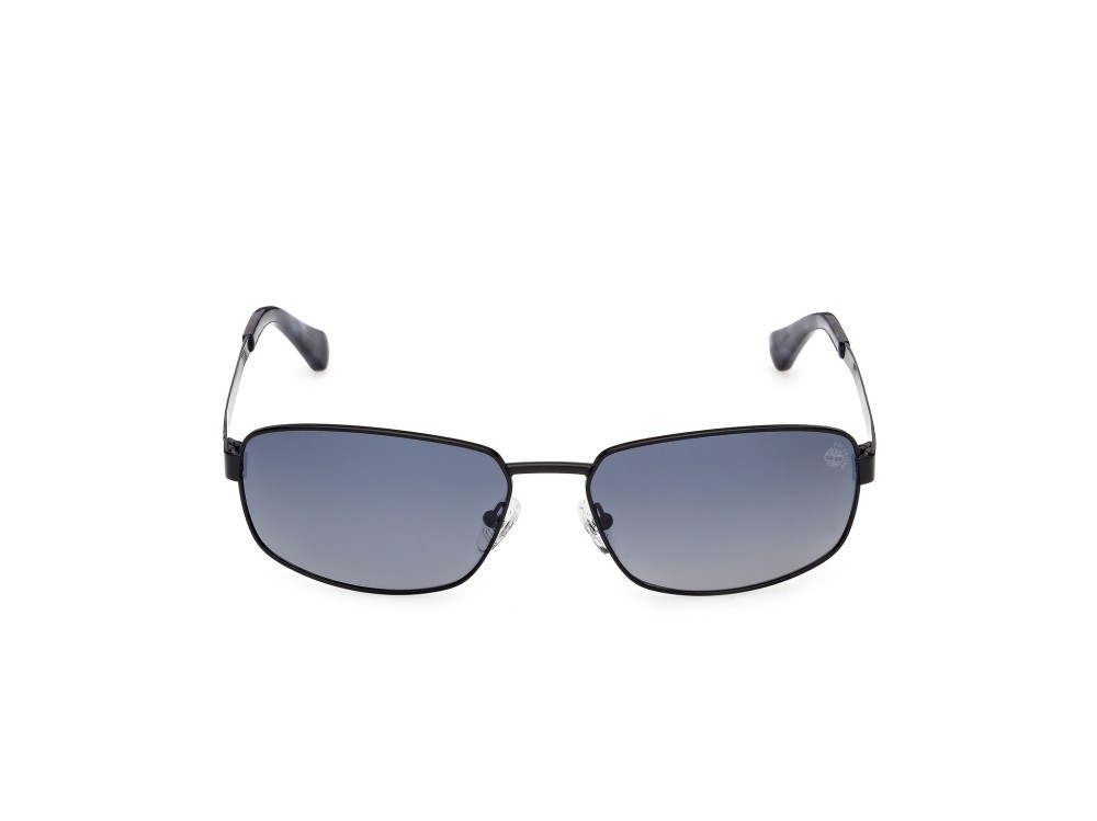 Sunglasses Timberland TB00066 (02D) color nero opaco shape rectangle lenses fumo polar.