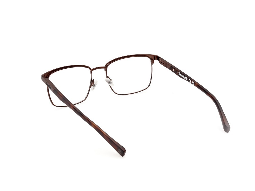 Brillen Timberland TB1802 (049) farbe marrone scuro opaco form quadratisch gläser presentazione - clear lens