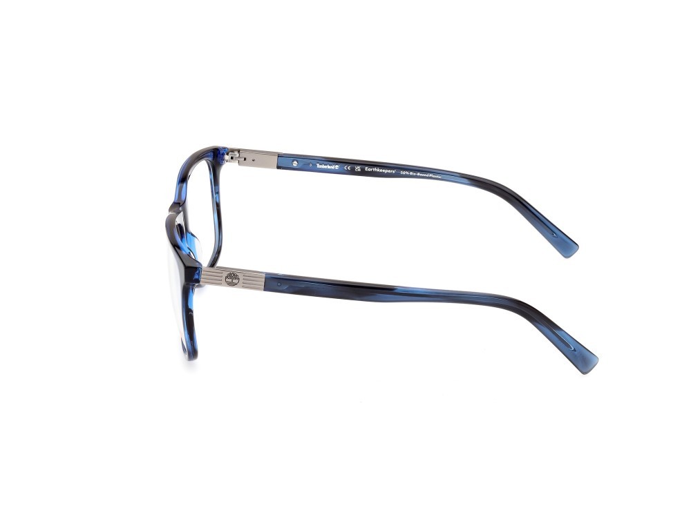 Brillen Timberland TB1803 (090) farbe blu lucido form quadratisch gläser presentazione - clear lens