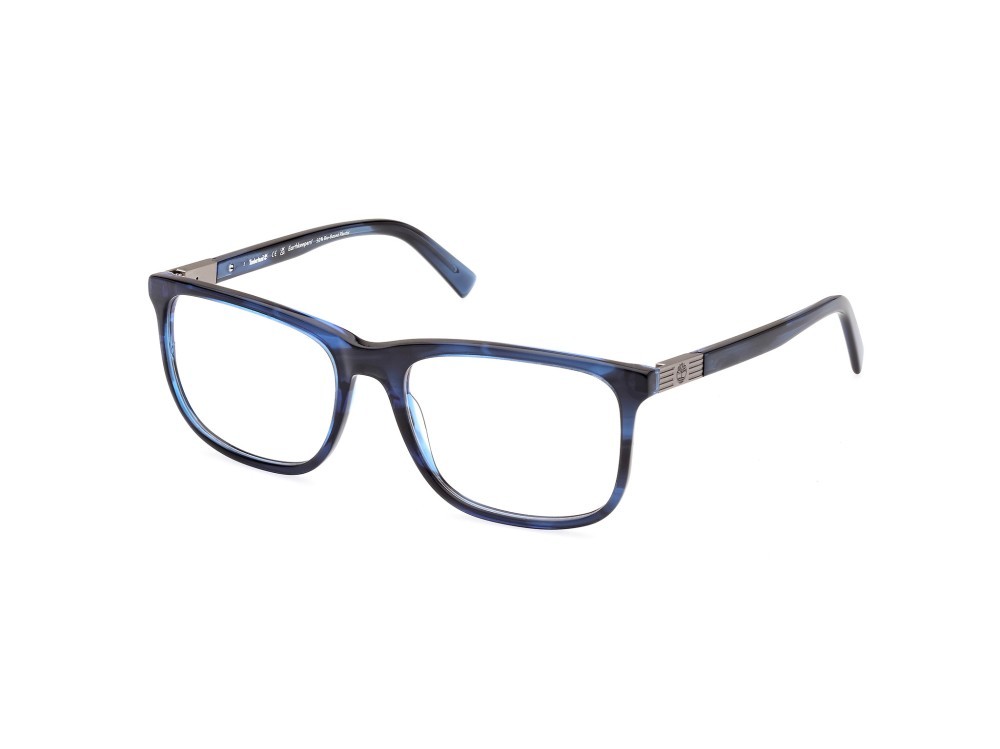Brillen Timberland TB1803 (090) farbe blu lucido form quadratisch gläser presentazione - clear lens