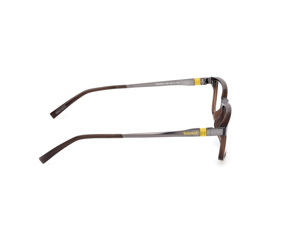 Occhiali da vista Timberland TB50069-H (048) colore marrone scuro lucido - rutenio scuro opaco forma rettangolare 