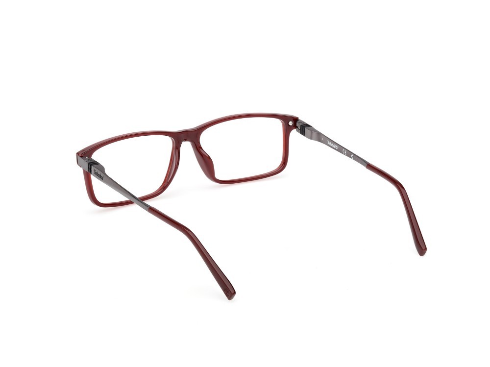 Occhiali da vista Timberland TB50069-H (066) colore rosso scuro lucido - rutenio scuro opaco forma rettangolare 