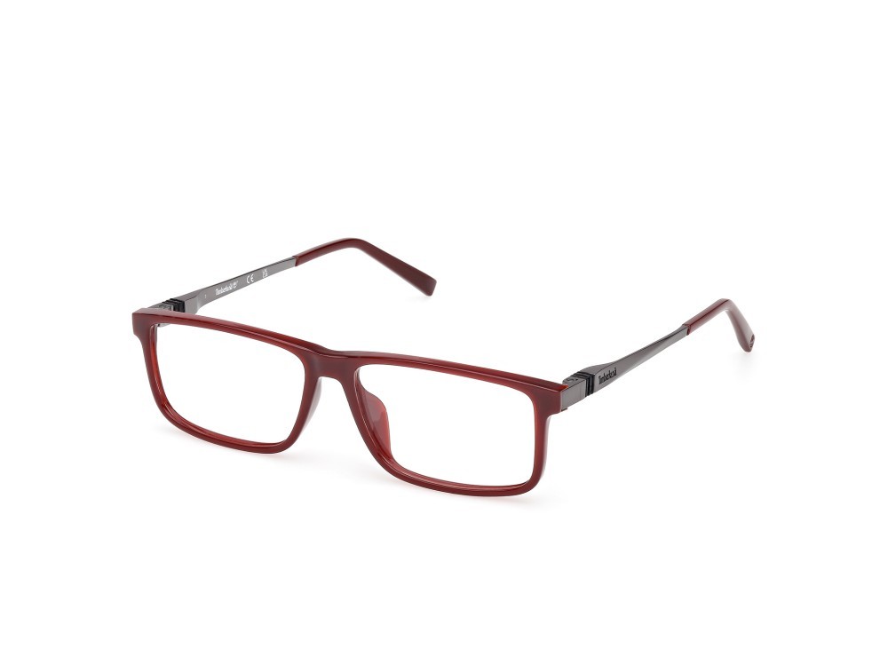 Occhiali da vista Timberland TB50069-H (066) colore rosso scuro lucido - rutenio scuro opaco forma rettangolare 