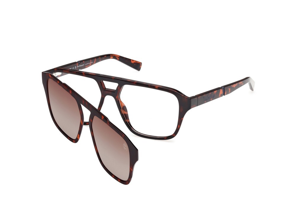 Occhiali da vista Timberland TB50085 (052) + clip-on colore avana scura forma navigator 
