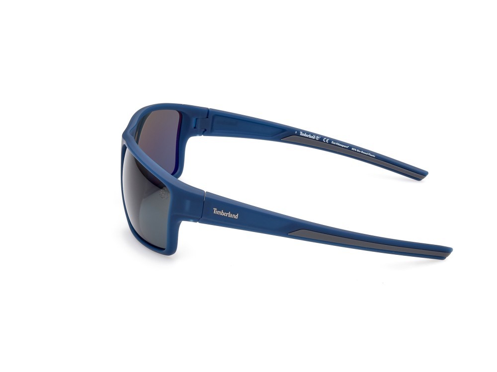 Occhiali da sole Timberland TB9277 (91D) colore blu opaco forma rettangolare lenti fumo polar.