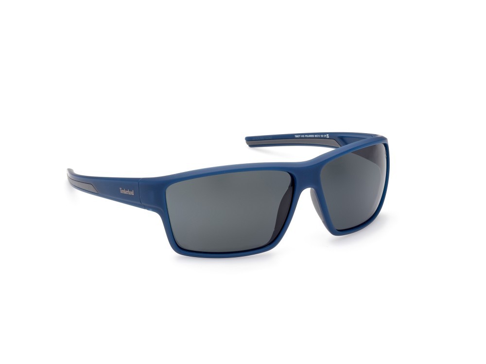 Occhiali da sole Timberland TB9277 (91D) colore blu opaco forma rettangolare lenti fumo polar.
