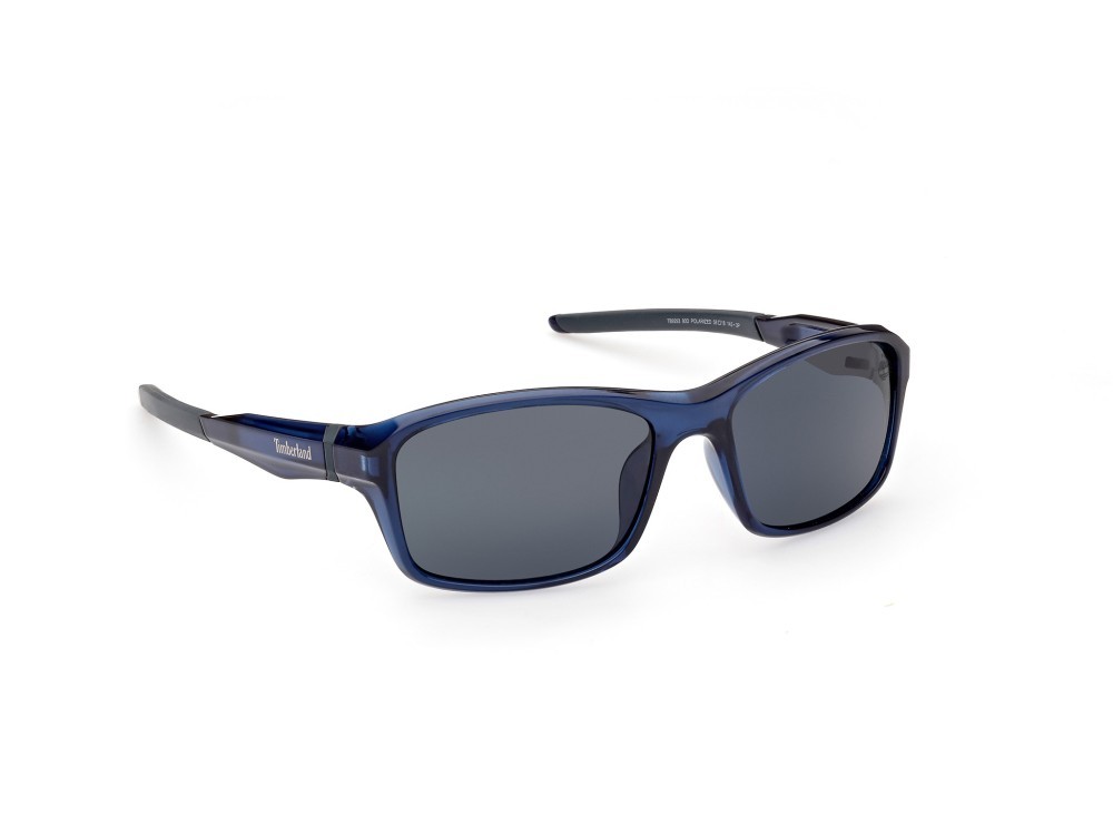 Occhiali da sole Timberland TB9293 (90D) colore blu lucido forma rettangolare lenti fumo polar.