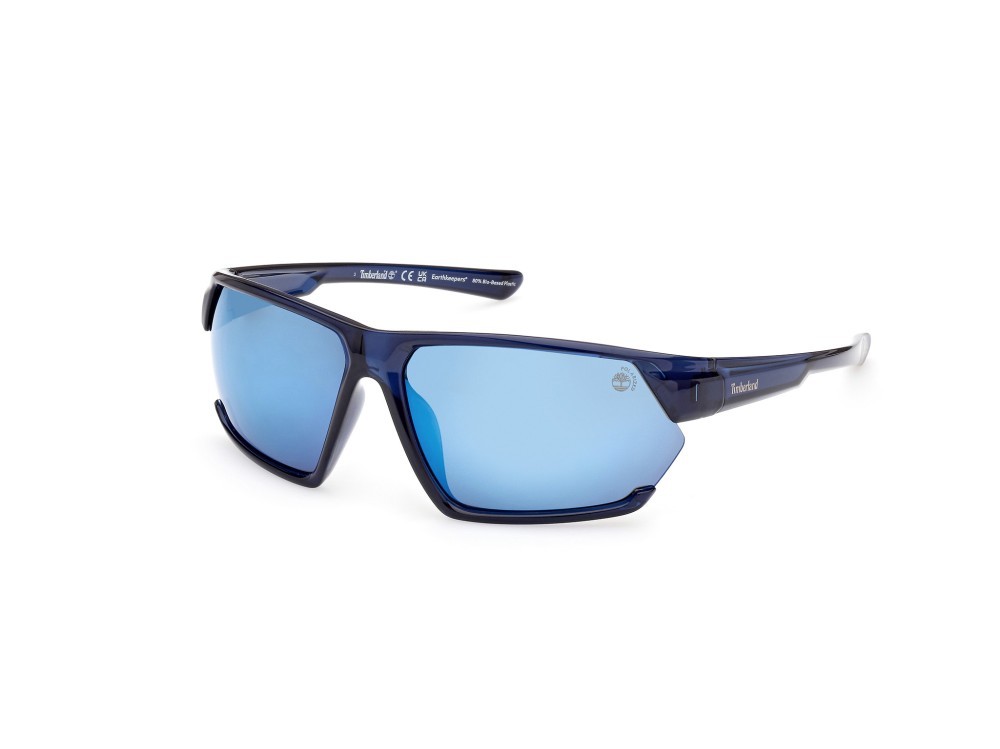 Sonnenbrillen Timberland TB9309 (90D) farbe blu lucido form rechteckig gläser fumo polar.
