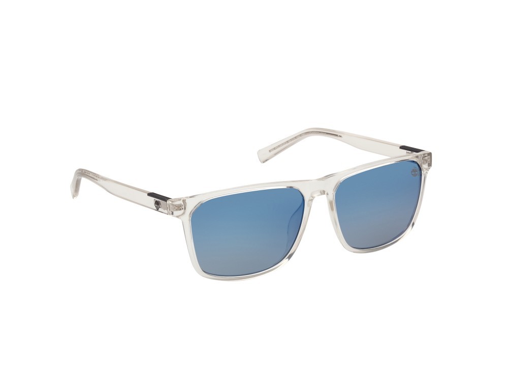 Occhiali da sole Timberland TB9312 (26D) colore cristallo forma rettangolare lenti fumo polar.