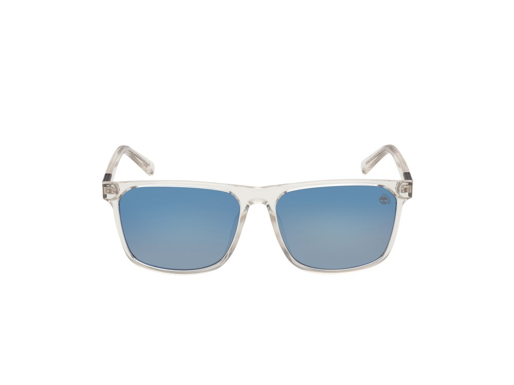Occhiali da sole Timberland TB9312 (26D) colore cristallo forma rettangolare lenti fumo polar.