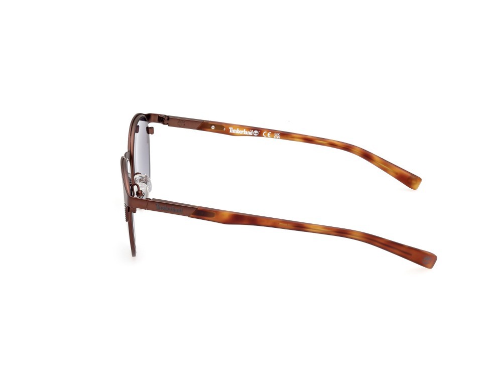 Occhiali da sole Timberland TB9313 (49D) colore marrone scuro opaco forma rotondo lenti fumo polar.