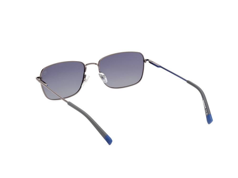 Sonnenbrillen Timberland TB9338 (08D) farbe rutenio scuro opaco form quadratisch gläser blu sfumato polar.