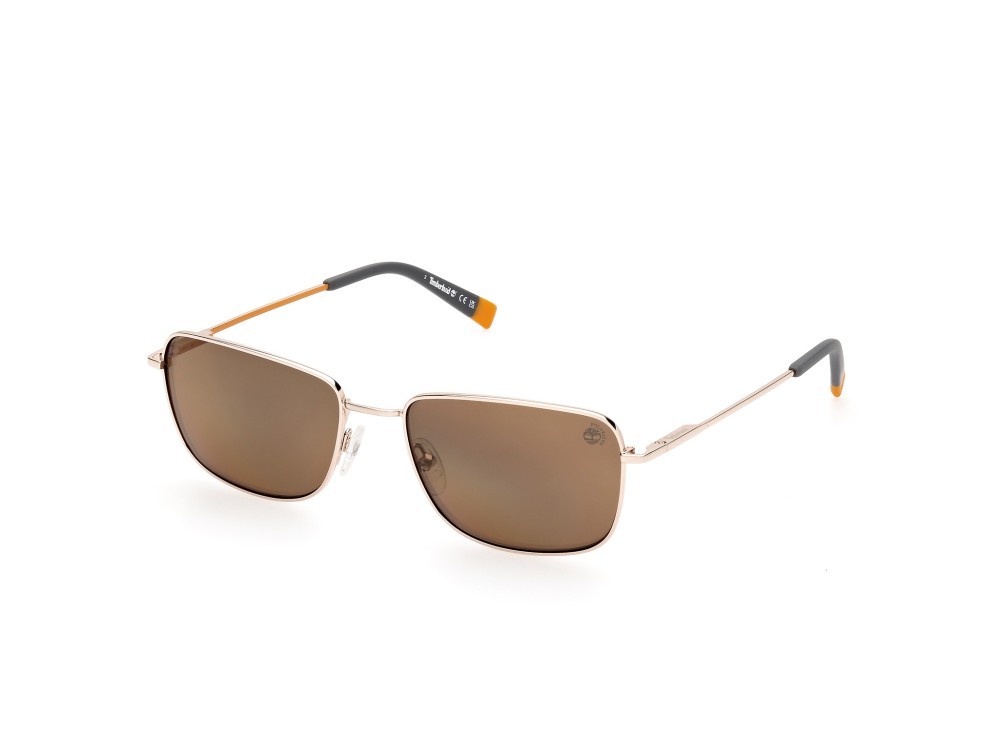 Sonnenbrillen Timberland TB9338 (32H) farbe oro pallido lucido form quadratisch gläser marrone specchiato polar.