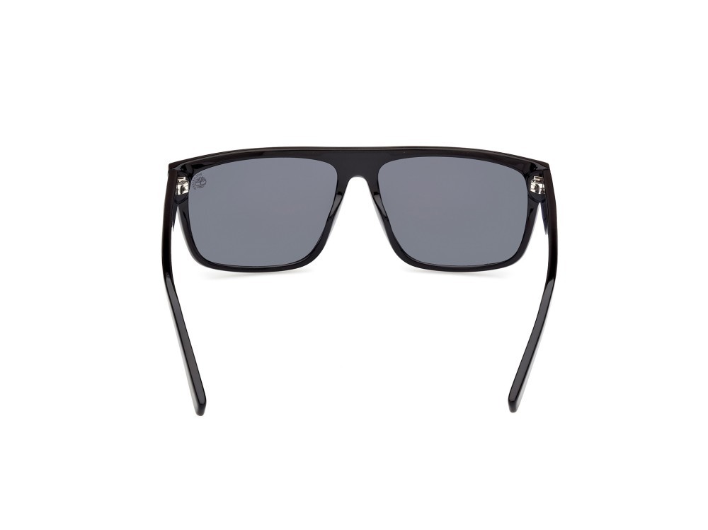 Occhiali da sole Timberland TB9342 (01D) colore nero lucido forma rettangolare lenti fumo polar.