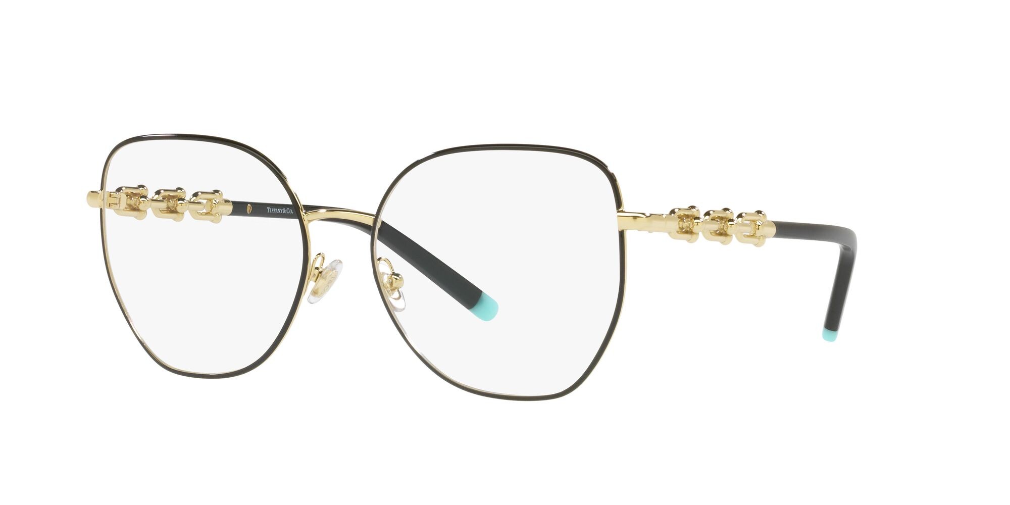 Brillen Tiffany TF 1147 (6164) farbe nero su oro pallido form unregelmäßig gläser lente demo