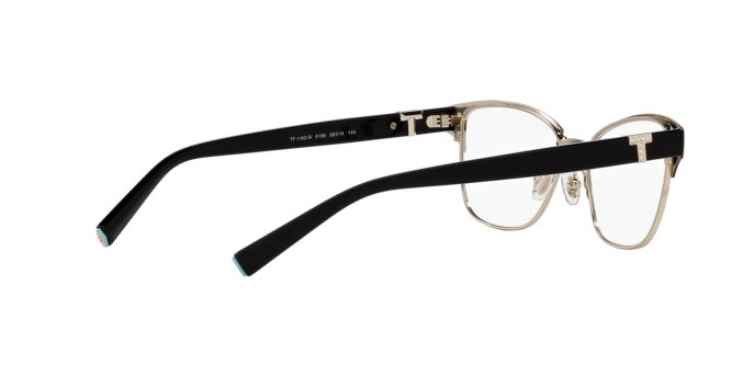 Eyeglasses Tiffany TF 1152B (6166) color nero su oro pallido shape cat eye lenses lente demo