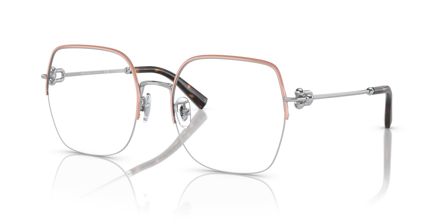 Eyeglasses Tiffany TF 1153D (6192) color rosa su argento shape square lenses lente demo