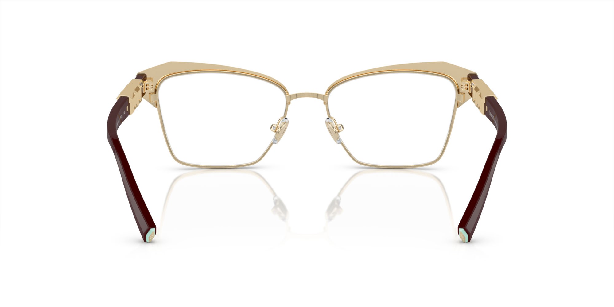 Eyeglasses Tiffany TF 1156B (6185) color bordeaux su oro pallido shape square lenses lente demo
