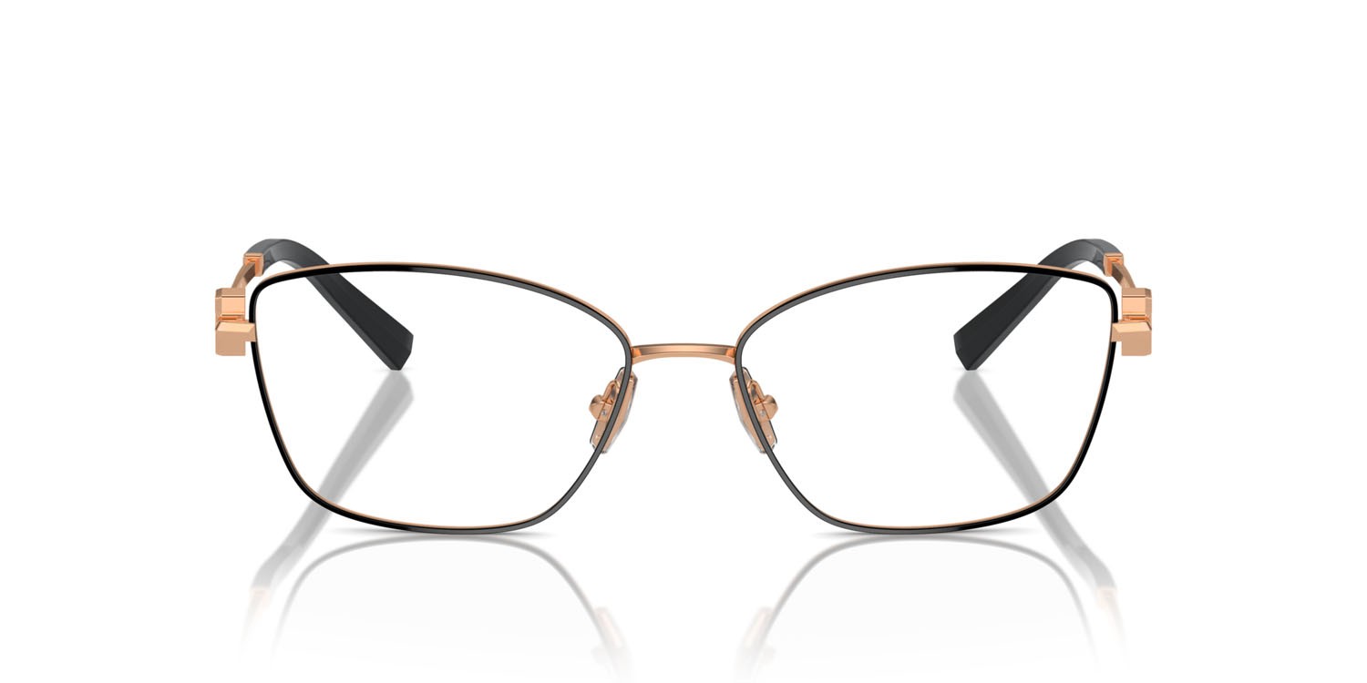 Eyeglasses Tiffany TF 1160B (6162) color black on rose gold shape butterfly lenses lente demo