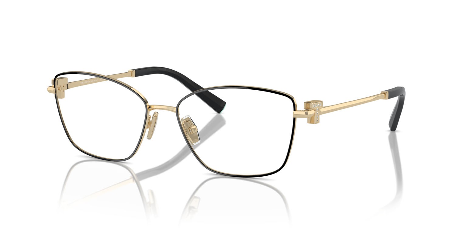 Eyeglasses Tiffany TF 1160B (6164) color nero su oro pallido shape butterfly lenses lente demo