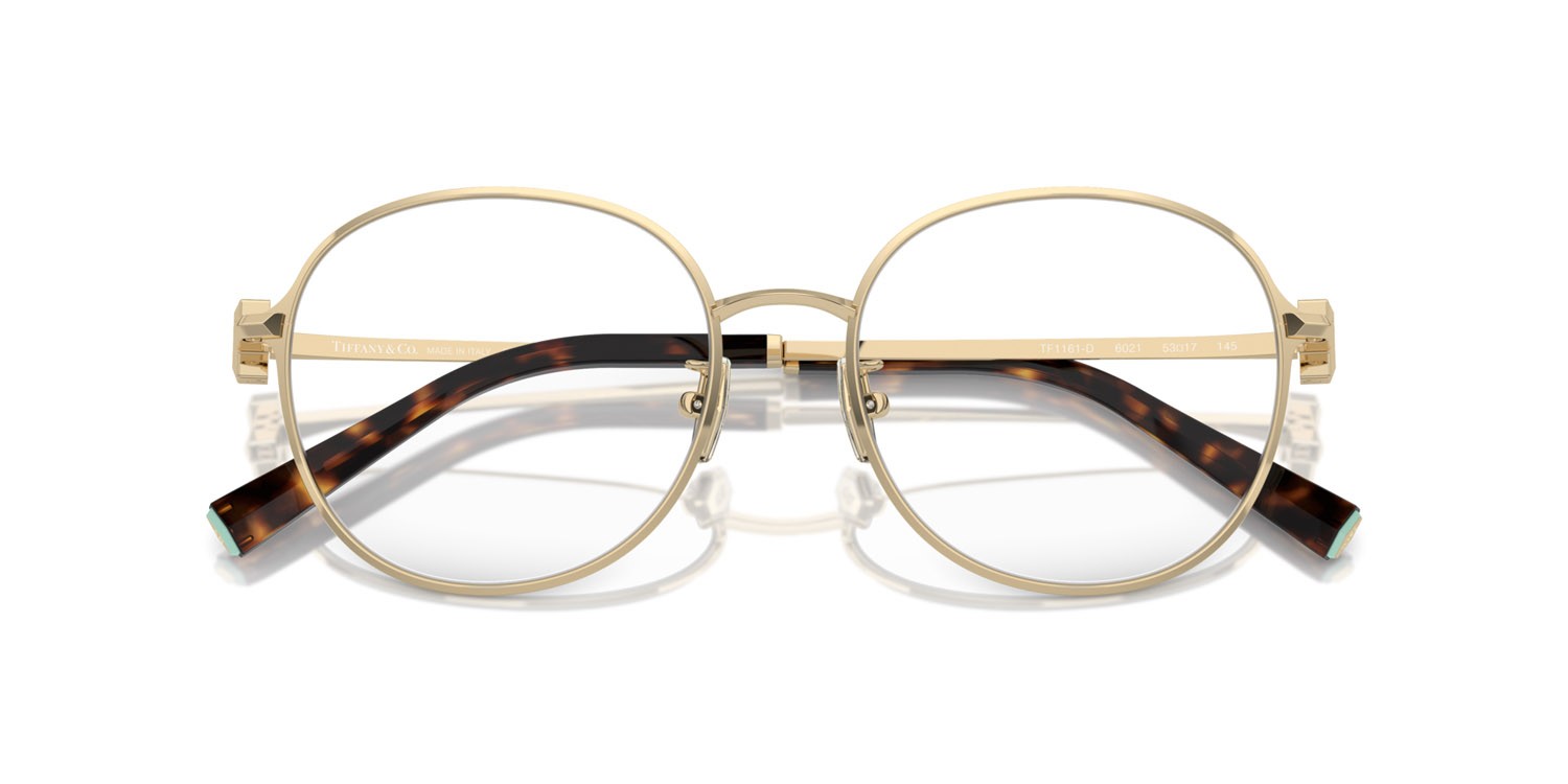 Eyeglasses Tiffany TF 1161D (6021) color oro pallido shape round lenses lente demo