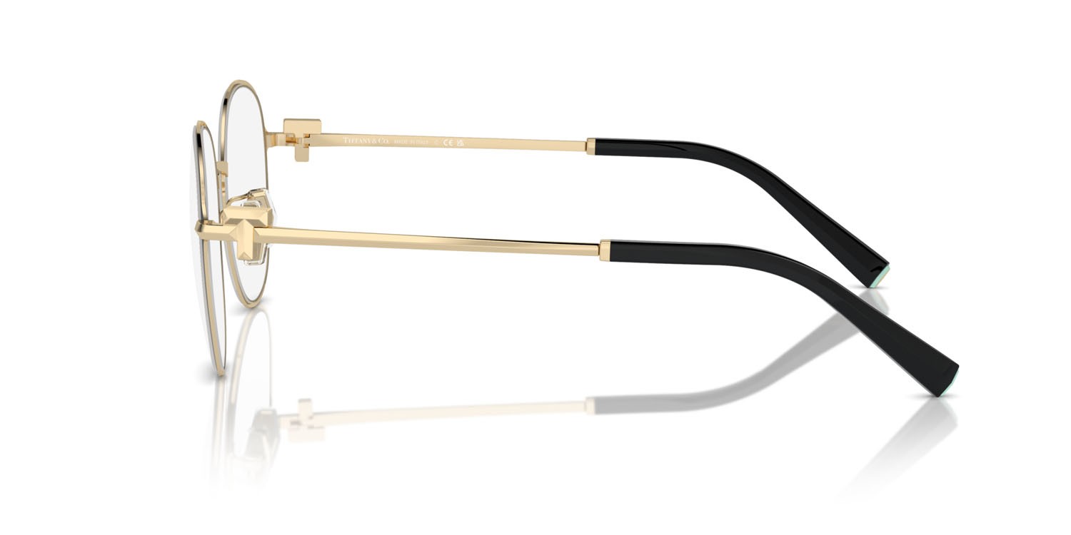 Eyeglasses Tiffany TF 1161D (6164) color nero su oro pallido shape round lenses lente demo