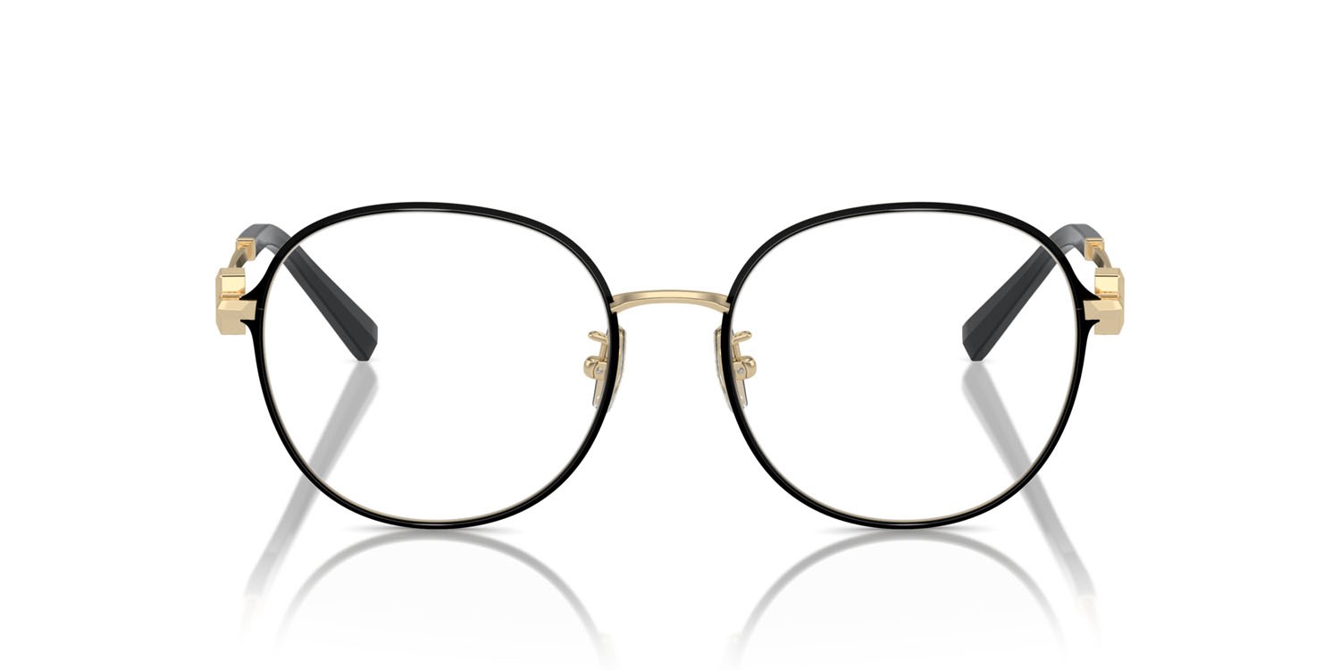 Eyeglasses Tiffany TF 1161D (6164) color nero su oro pallido shape round lenses lente demo