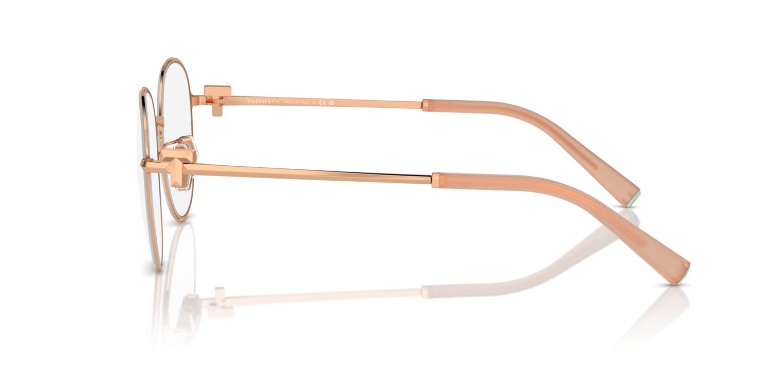 Eyeglasses Tiffany TF 1161D (6215) color pink on rose gold shape round lenses lente demo