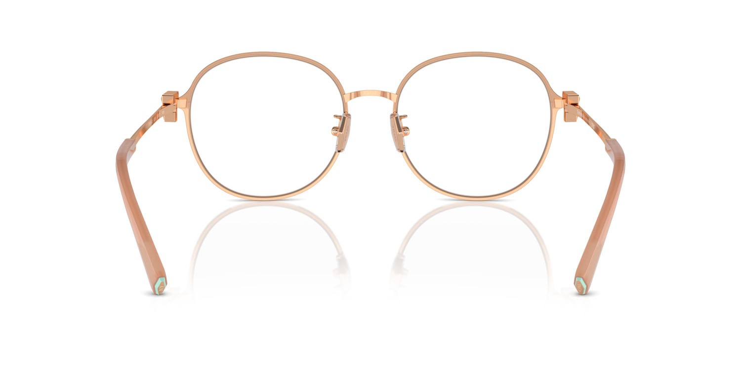 Eyeglasses Tiffany TF 1161D (6215) color pink on rose gold shape round lenses lente demo