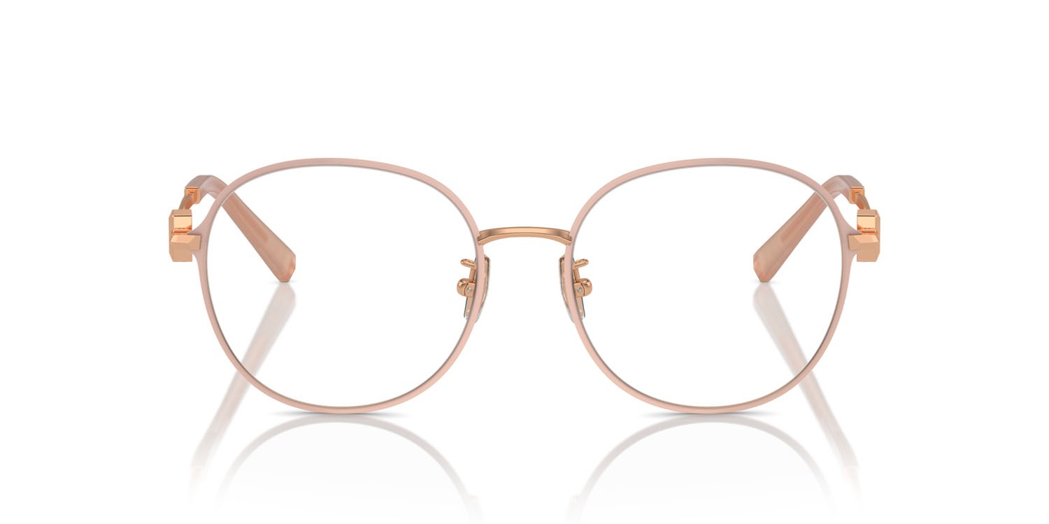 Eyeglasses Tiffany TF 1161D (6215) color pink on rose gold shape round lenses lente demo