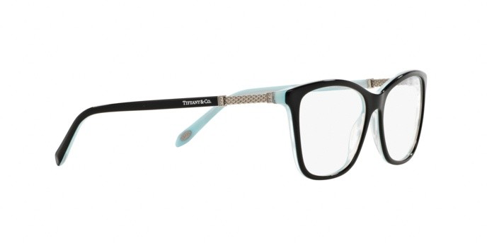 Brillen Tiffany TF 2116B (8193) farbe black/striped blue form quadratisch gläser demo lens